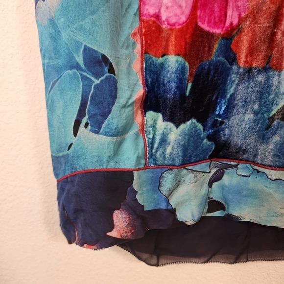Anthropologie Leifsdottir Patchwork silk and velvet Floral Dress Size 8 - Picture 4 of 9